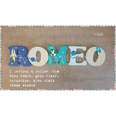 Lettre en bois à coller - 10cm thème l'espace