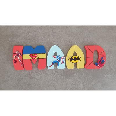 Lettre en bois à coller - 10cm thème avengers