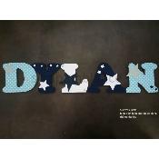 Lettre en bois à coller - 10cm thème étoiles