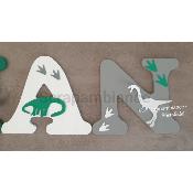 Lettre en bois à coller - 15cm thème dinosaure