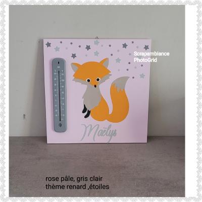 Cadre décoratif thermomètre  renard