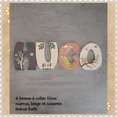 Lettre en bois à coller - 10cm thème forêt