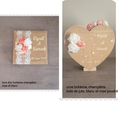 lot Urne et livre d'or mariage bohème chic champêtre 