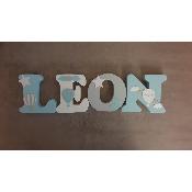 Lettre en bois à coller - 10cm thème montgolfière , nuages et étoiles