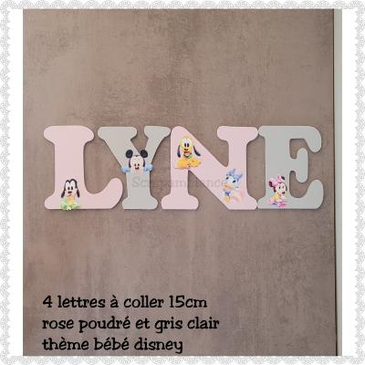 Lettre en bois à coller - 15cm thème bébé disney