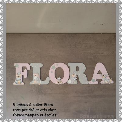 Lettre en bois à coller - 15cm thème panpan