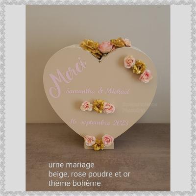  Urne coeur pour mariage bohème chic champêtre 