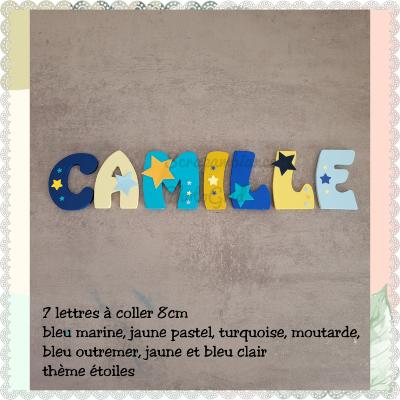 Lettre en bois à coller - 8cm thème étoiles