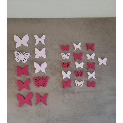 Lot de 10 papillons 5-6 cm + 15 papillons 3-4cm