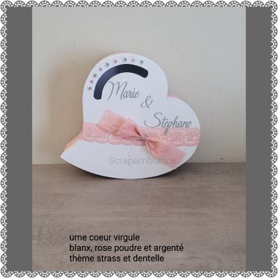  Urne coeur virgule pour mariage bohème