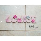 Lettre en bois à coller - 8cm thème fleurs