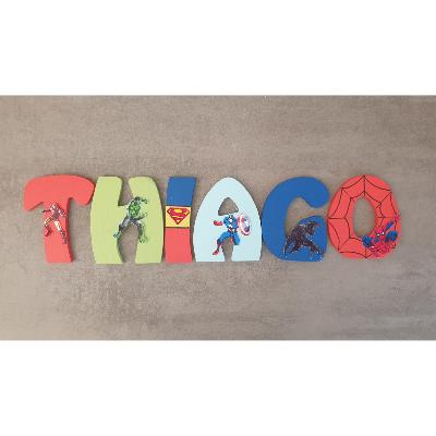 Lettre en bois à coller - 20cm thème AVENGERS