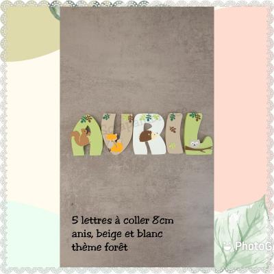 Lettre en bois à coller - 8cm thème forêt