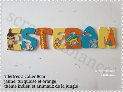 Lettre en bois à coller - 8cm thème indien