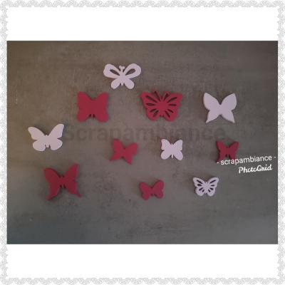 Lot de 10 papillons 5-6 cm + 5 papillons 3-4cm
