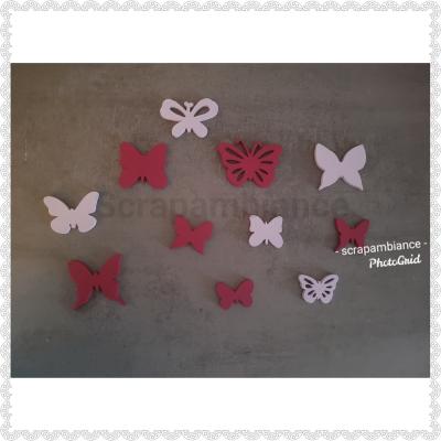 Lot de 6 papillons 5-6 cm + 5 papillons 3-4cm