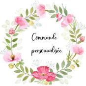 Lettre en bois à poser de 15CM thème floral et papillons