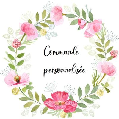 Lettre en bois à poser de 15CM thème floral et papillons